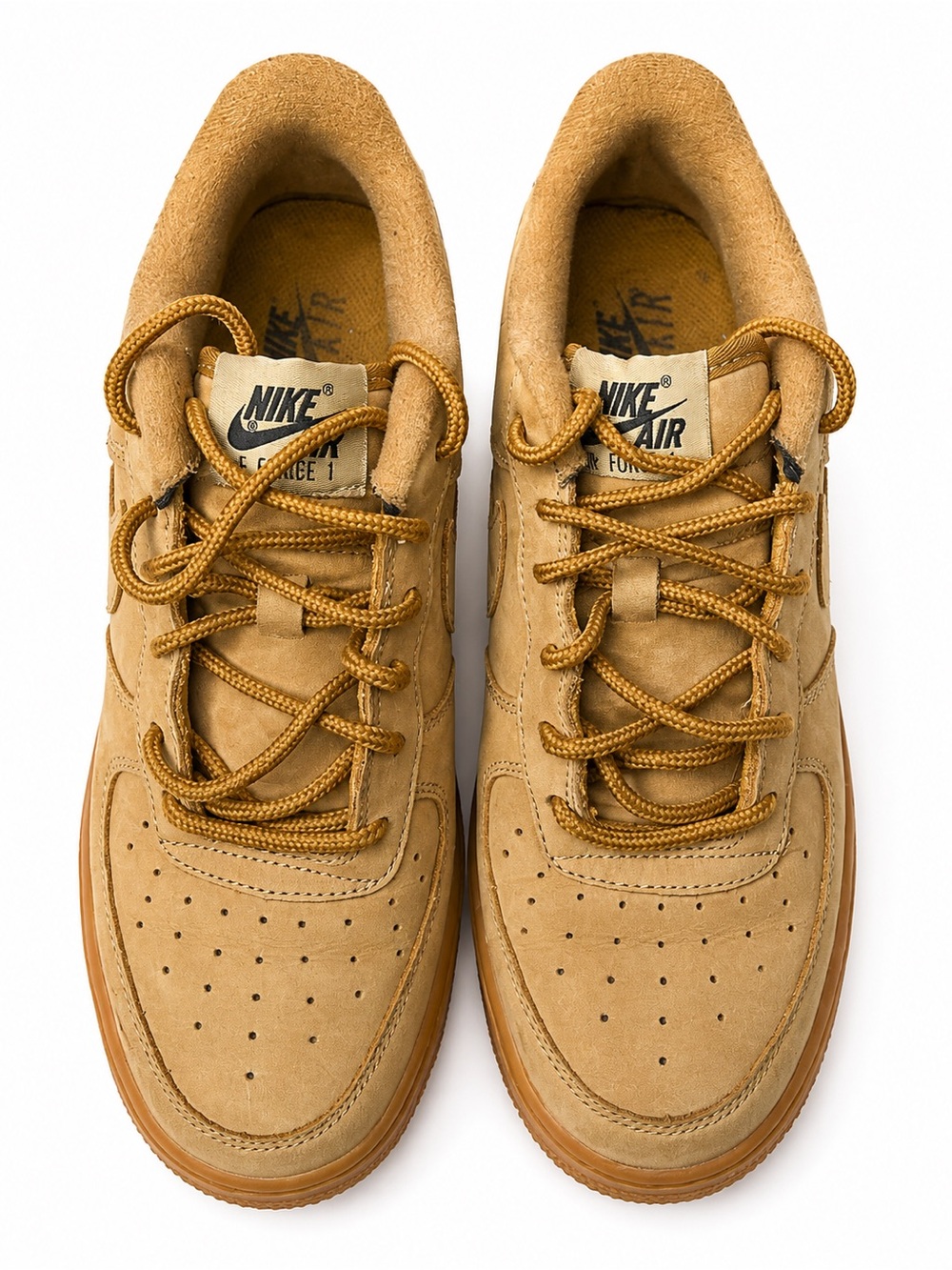 Nike Air Force 1 Low Wheat Flax Gum Sole Sneakers, 6Y - Picture 6 of 7